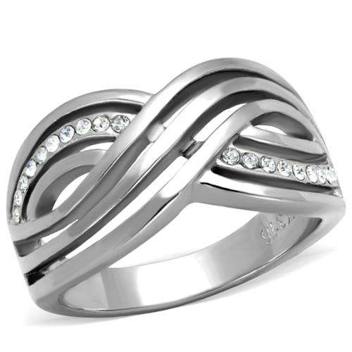 **BEAUTIFUL**18K WHITE GOLD PLATED SIMULATED DIAMOND RING