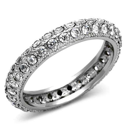 ** 18K WHITE GOLD PLATED SIMULATED DIAMOND LADIES RING