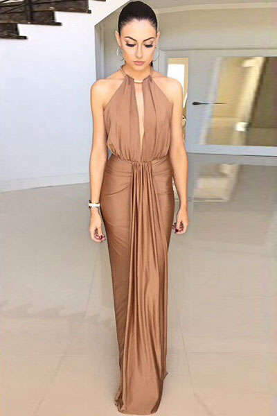 SEXY SILKY SATIN EVENING DRESS