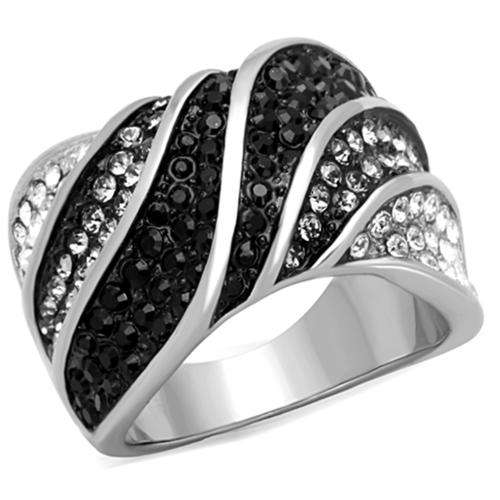 ** 18K WHITE GOLD PLATED SIMULATED DIAMOND LADIES RING