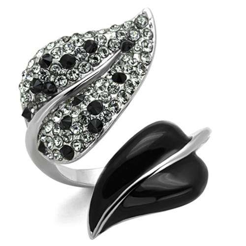 ** 18K WHITE GOLD PLATED SIMULATED DIAMOND LADIES RING