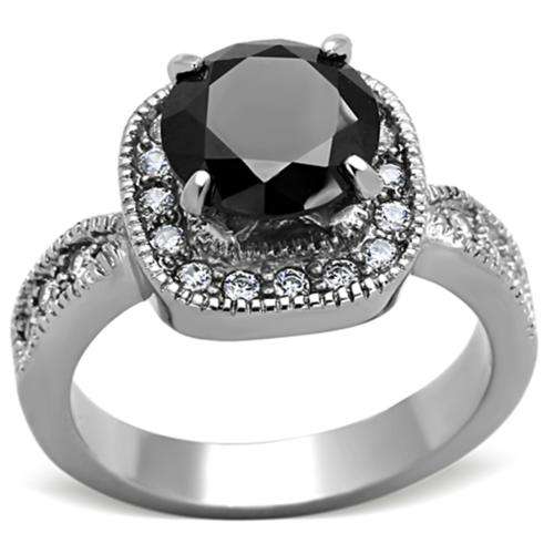 ** 18K WHITE GOLD PLATED SIMULATED DIAMOND LADIES RING