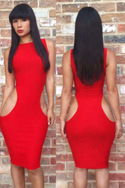 ALLURING CUT AWAY SIDES DESIGN DRESS