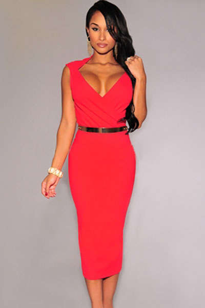 BEAUTIFUL BELT DETAIL MIDI DRESS