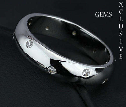 *LOCALLY IN STOCK* 18K WHITE GOLD PLATED SIMULATED DIAMOND LADIES RING