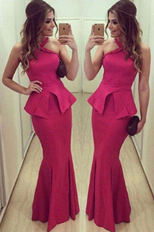PRETTY PEPLUM MERMAID DRESS