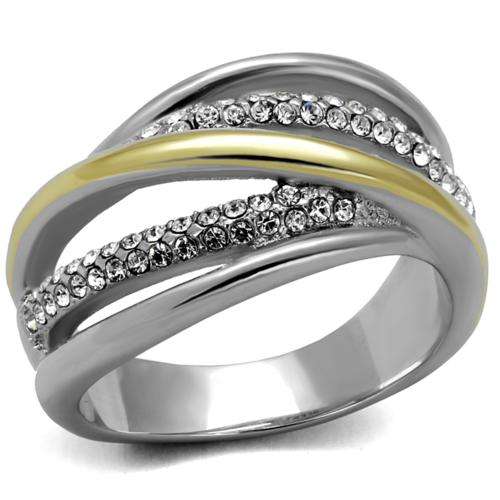 * 18K WHITE GOLD PLATED SIMULATED DIAMOND RING