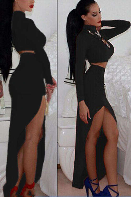 2PC BEAUTIFUL BLACK SKIRT & TOP