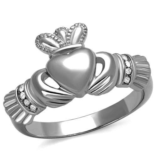 ** 18K WHITE GOLD PLATED SIMULATED DIAMOND LADIES RING