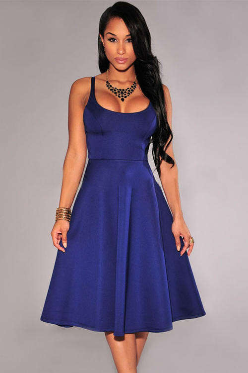 SEXY SPAGHETTI STRAPS SKATER DRESS