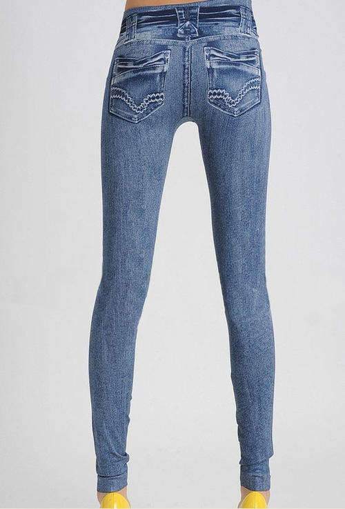 TRENDY DENIM LOOK LEGGINGS