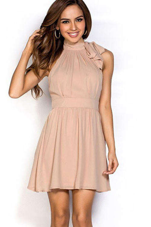 ELEGANT STYLE LINED CHIFFON PARTY DRESS