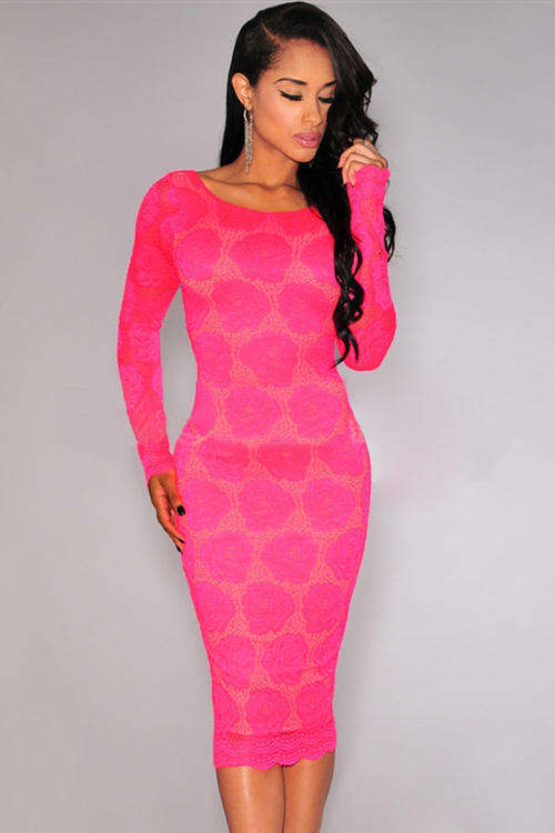 FANTASTIC FLORAL LACE MIDI DRESS