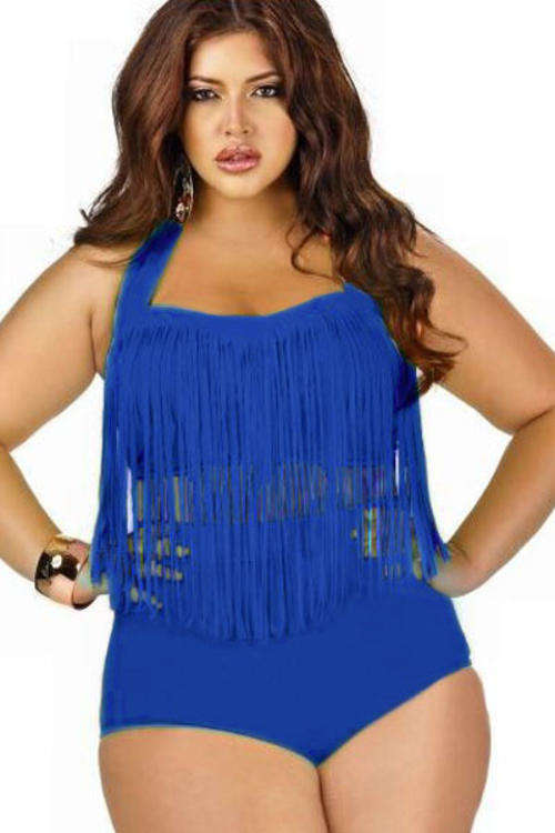 *LOCALLY IN STOCK*PLUS SIZE** FRINGED FRONT HIGH WAIST BIKINI