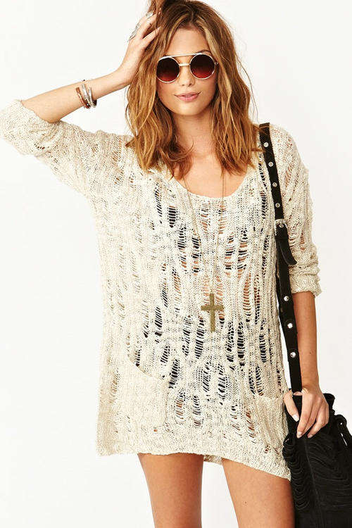 *LOCALLY IN STOCK* SEXY SHREDDED KNIT BEACHWEAR