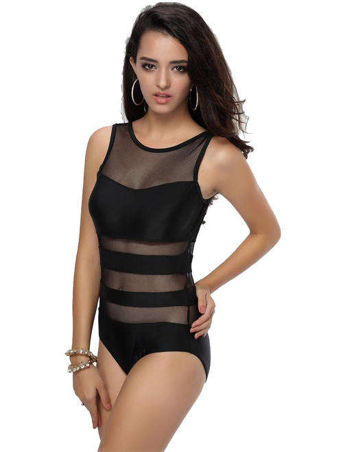 WONDERFUL BLACK MESH SWIMSUIT