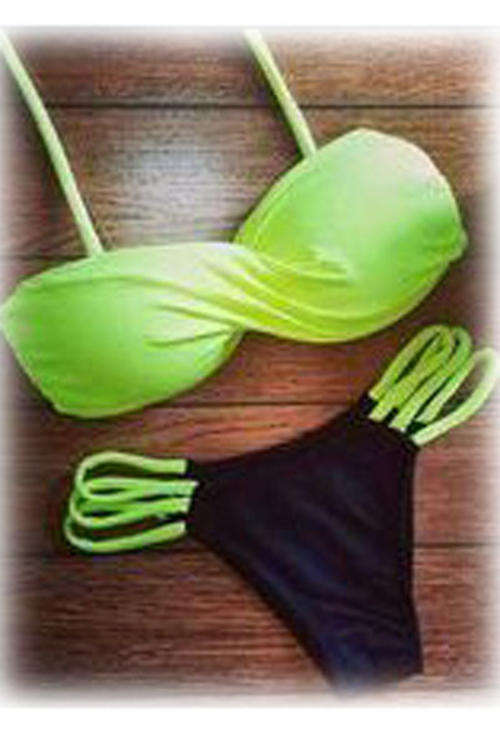 TRENDY TWIST TOP WITH STRAPPY BOTTOM BIKINI
