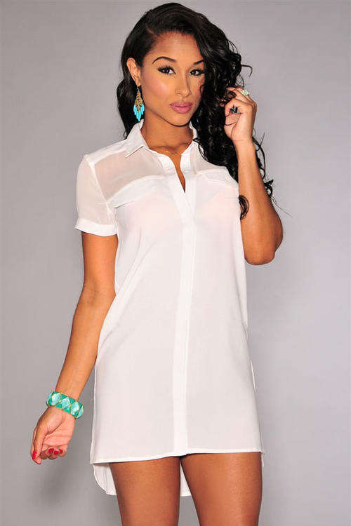 SEXY BUTTON DOWN SHIRT DRESS