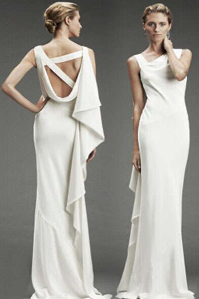 GLAMOROUS ASYMMETRIC DESIGN EVENING DRESS