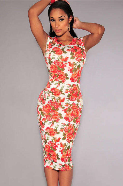 FANTASTIC FLORAL PRINT MIDI DRESS