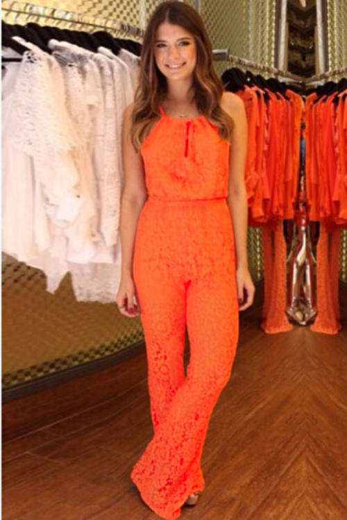STUNNING ALL OVER FLORAL LACE FLARED LEG JUMPSUIT