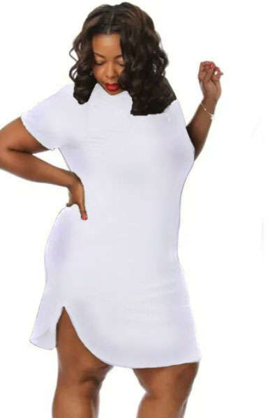 **PLUS SIZE** SEXY SIDE SLIT T SHIRT DRESS