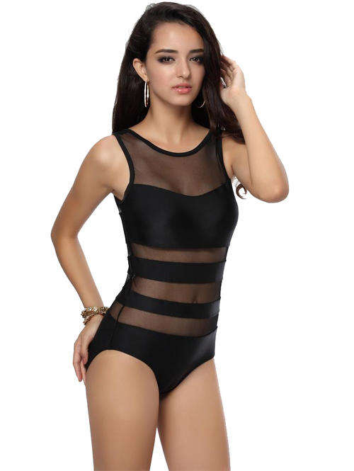 LOCALLY IN STOCK* MAGNIFICENT MESH INSERT DETAIL ONE PIECE SWIMSUIT