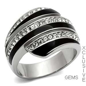 ** 18K WHITE GOLD PLATED SIMULATED DIAMOND LADIES RING