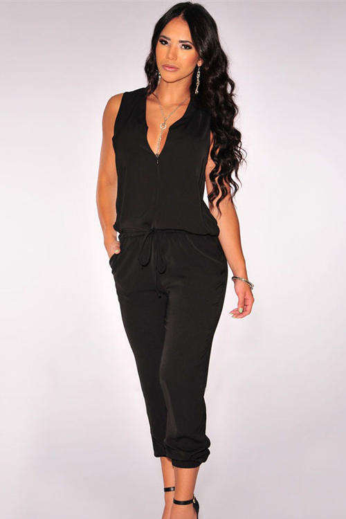 *LOCALLY IN STOCK* BEAUTIFUL BLACK SLEEVELESS JUMPSUIT