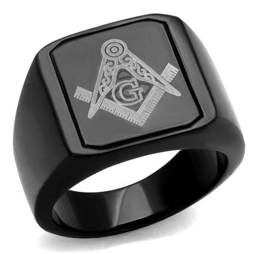 BLACK STAINLESS MEN'S RING