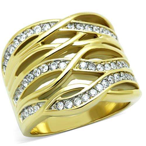 *LOCALLY IN STOCK* 18K GOLD PLATED SIMULATED DIAMOND LADIES RING