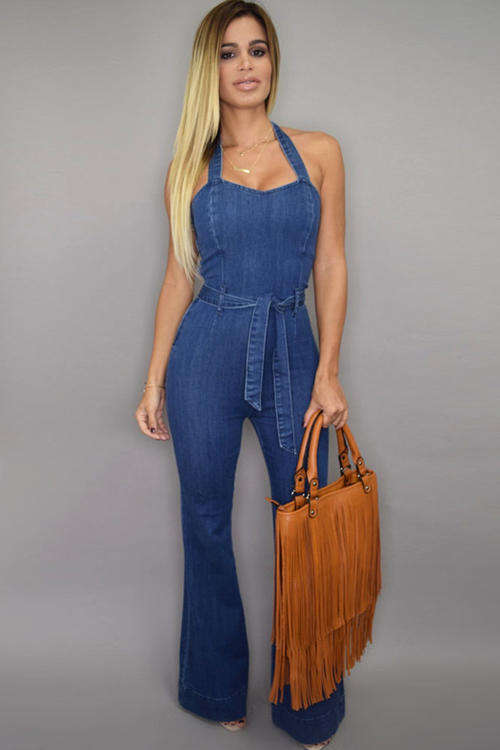 WONDERFUL WIDE LEG LIGHTWEIGHT DENIM JUMPSUIT