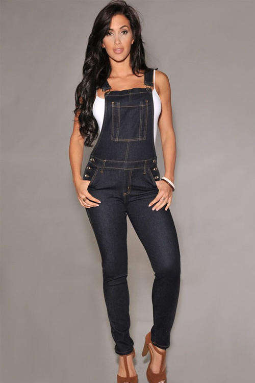 DELIGHTFUL DARK DENIM JUMPSUIT
