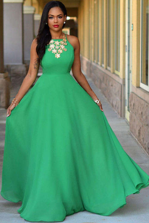 LOCAL STOCK FANTASTIC FLARED BOTTOM MAXI DRESS