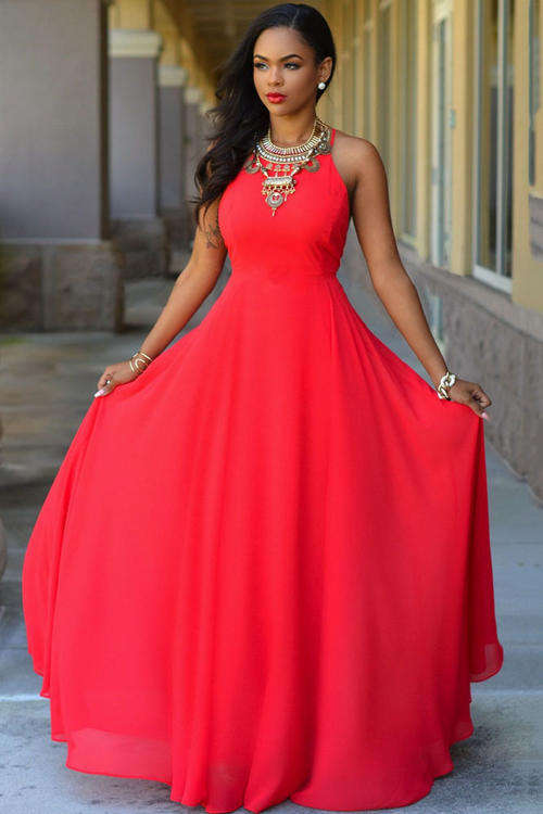 FANTASTIC FLARED BOTTOM MAXI DRESS