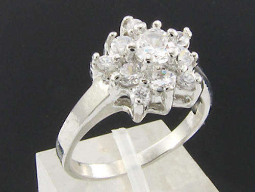 Simulated Diamond 18K White Gold Plated Ring