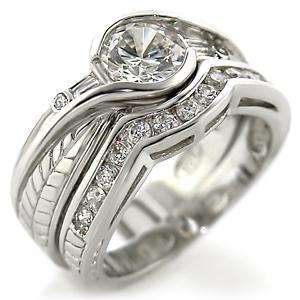 Simulated Diamond 18K White Gold Plated Ring
