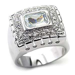 Simulated Diamond 18K White Gold Plated Ring