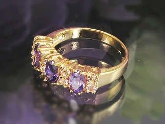 Simulated Amethyst 18K Yellow Gold Plated Ring - NO COMBINED POSTAGE