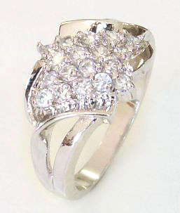 Simulated Diamond 18K White Gold Plated Ring - NO COMBINED POSTAGE