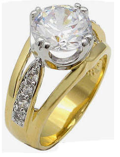 Simulated Diamond 18K Yellow Gold Plated Ring - NO COMBINED POSTAGE
