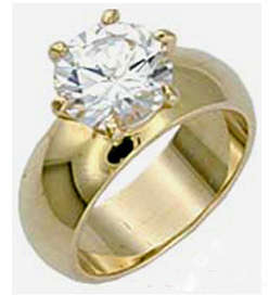 Simulated Diamond 18K Yellow Gold Plated Ring - NO COMBINED POSTAGE
