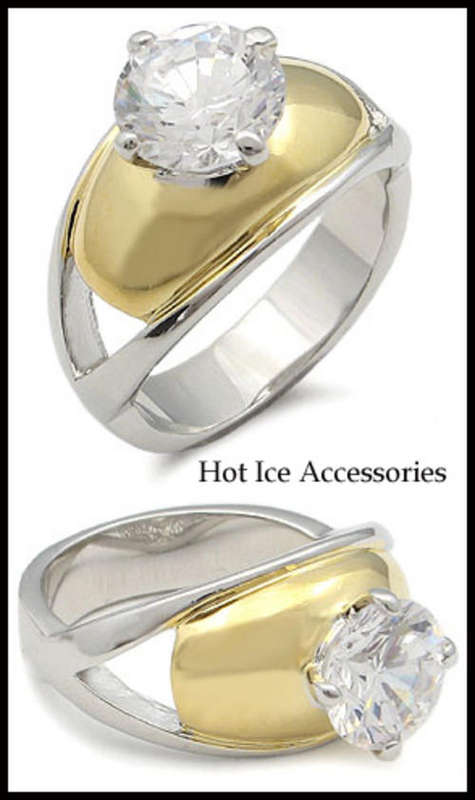 Simulated Diamond 18K Yellow Gold Plated Ring - NO COMBINED POSTAGE