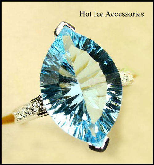 STERLING SILVER TOPAZ GEMSTONE RING - NO COMBINED POSTAGE