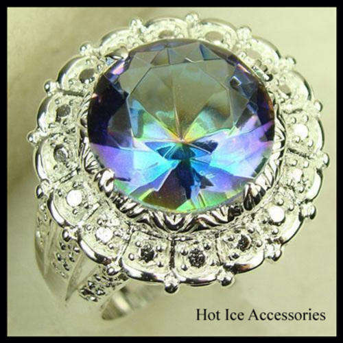 STERLING SILVER MYSTIC TOPAZ GEMSTONE RING - NO COMBINED POSTAGE