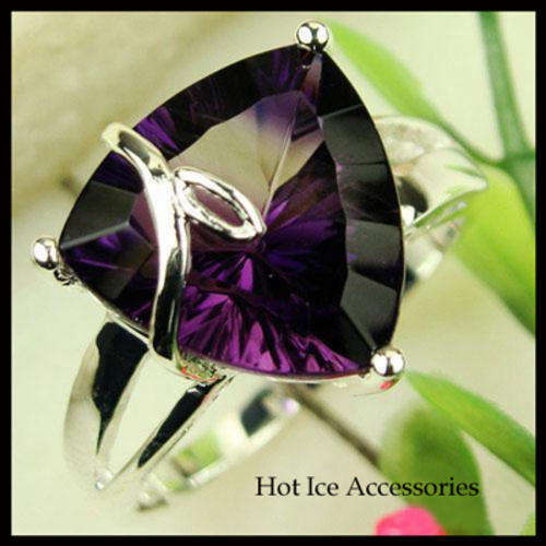 STERLING SILVER AMETHYST GEMSTONE RING - NO COMBINED POSTAGE