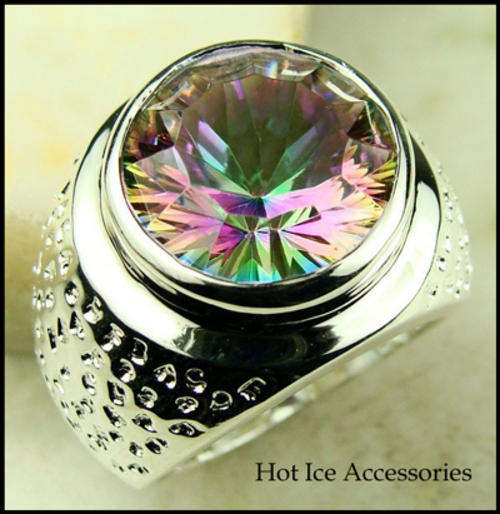 STERLING SILVER MYSTIC TOPAZ CZ RING