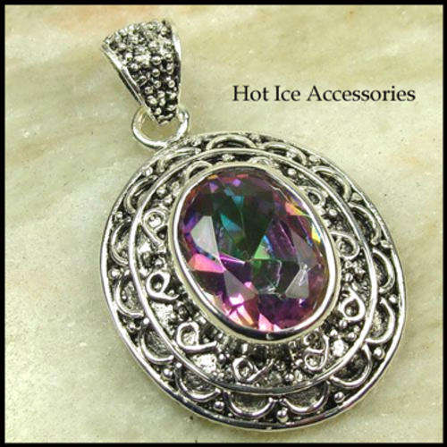 STERLING SILVER MYSTIC TOPAZ PENDANT - NO COMBINED POSTAGE