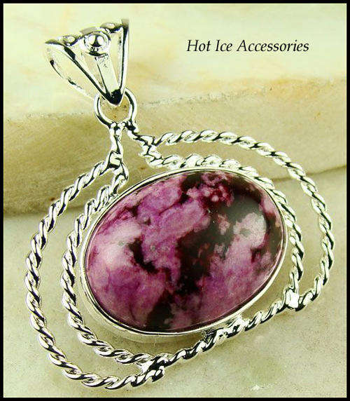 STERLING SILVER PURPLE TURQUOISE PENDANT