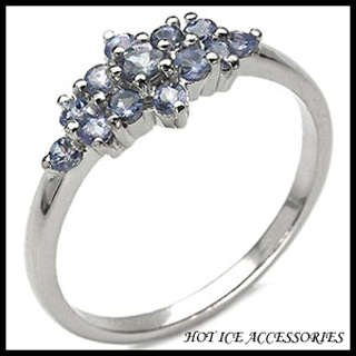 **INTERNATIONAL POSTAGE** STERLING SILVER 0.67ctw GENUINE TANZANITE RING